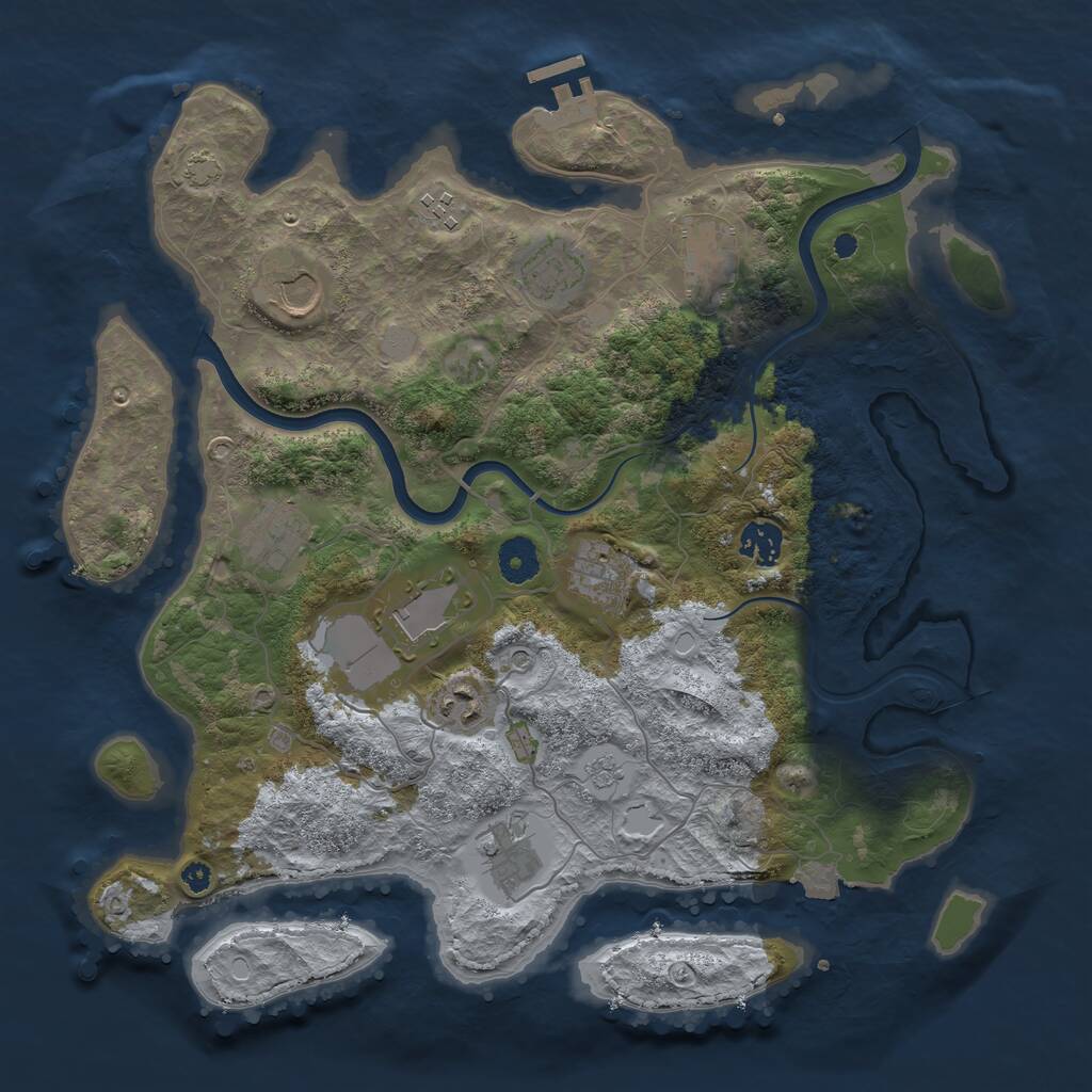 Rust Map: Procedural Map, Size: 3750, Seed: 12931, 15 Monuments