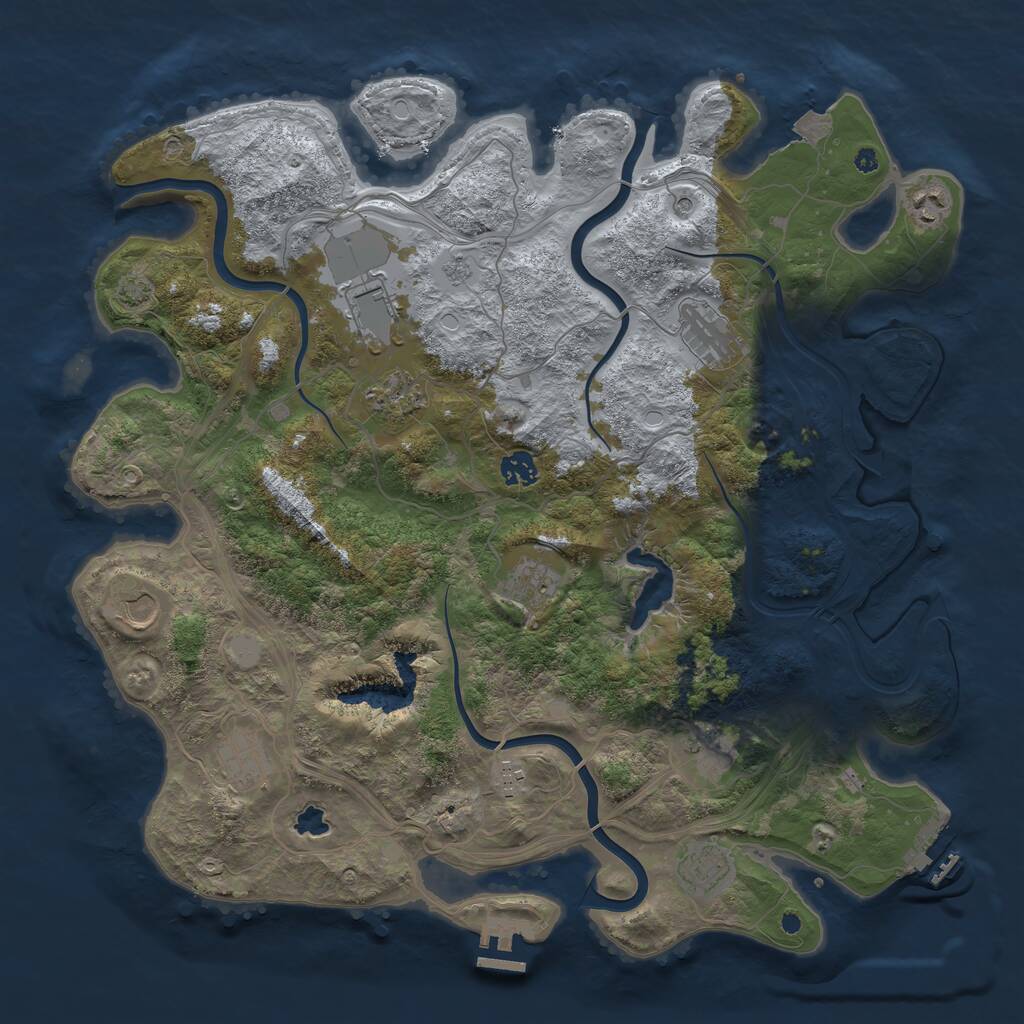 Rust Map: Procedural Map, Size: 4250, Seed: 1688350679, 17 Monuments