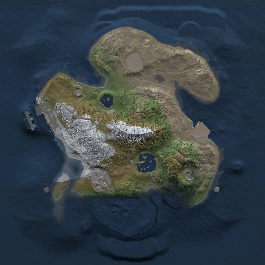 Rust Map: Procedural Map, Size: 2000, Seed: 1321111, 5 Monuments