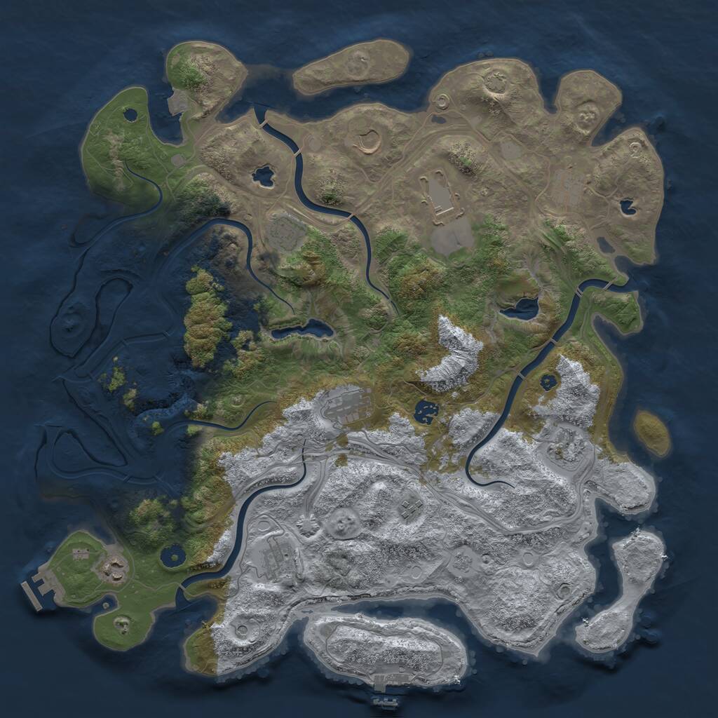Rust Map: Procedural Map, Size: 4500, Seed: 4679135, 16 Monuments