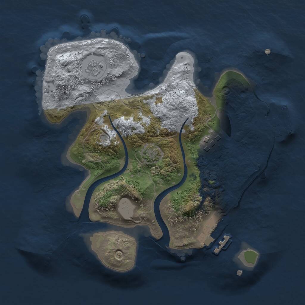 Rust Map: Procedural Map, Size: 2200, Seed: 1394872438, 6 Monuments