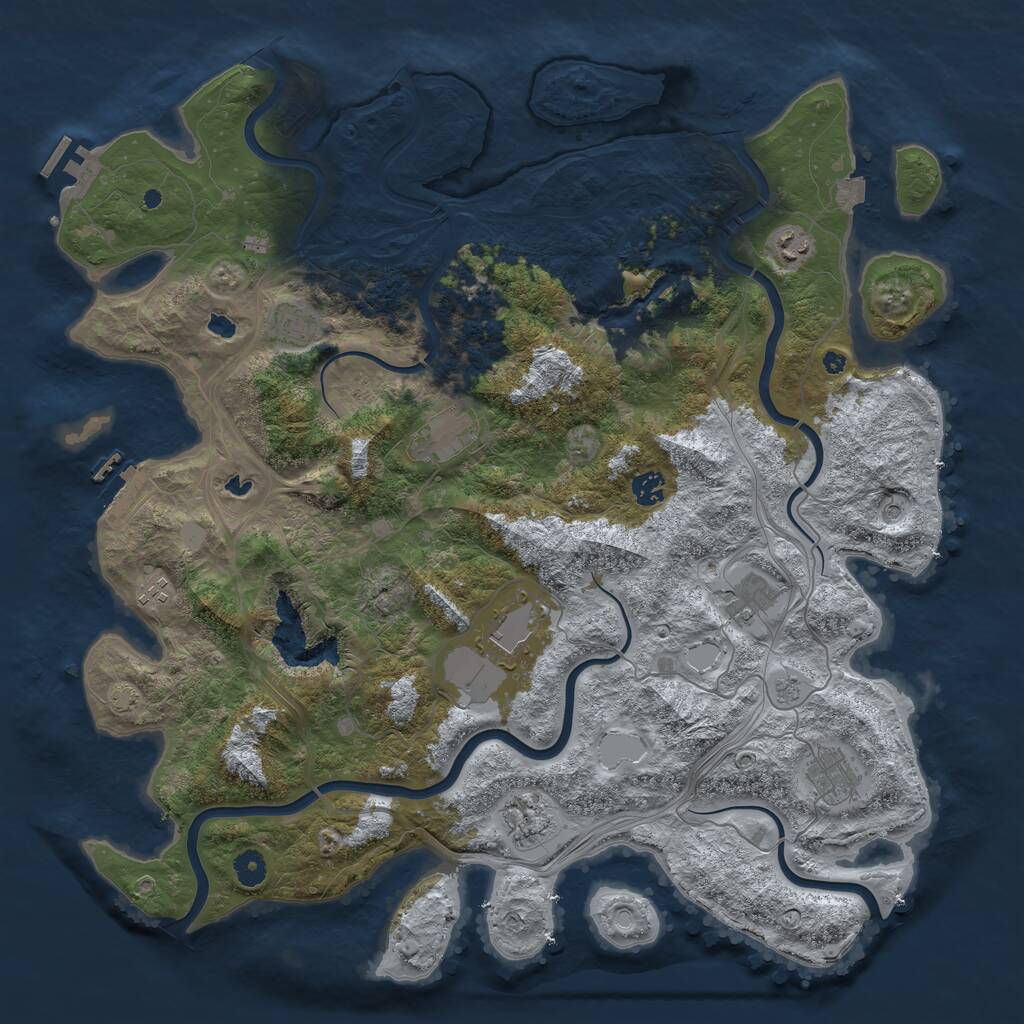 Rust Map: Procedural Map, Size: 4500, Seed: 93462584, 15 Monuments