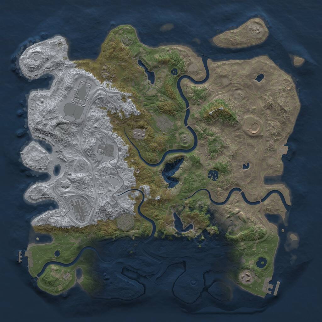 Rust Map: Procedural Map, Size: 4500, Seed: 2346, 17 Monuments