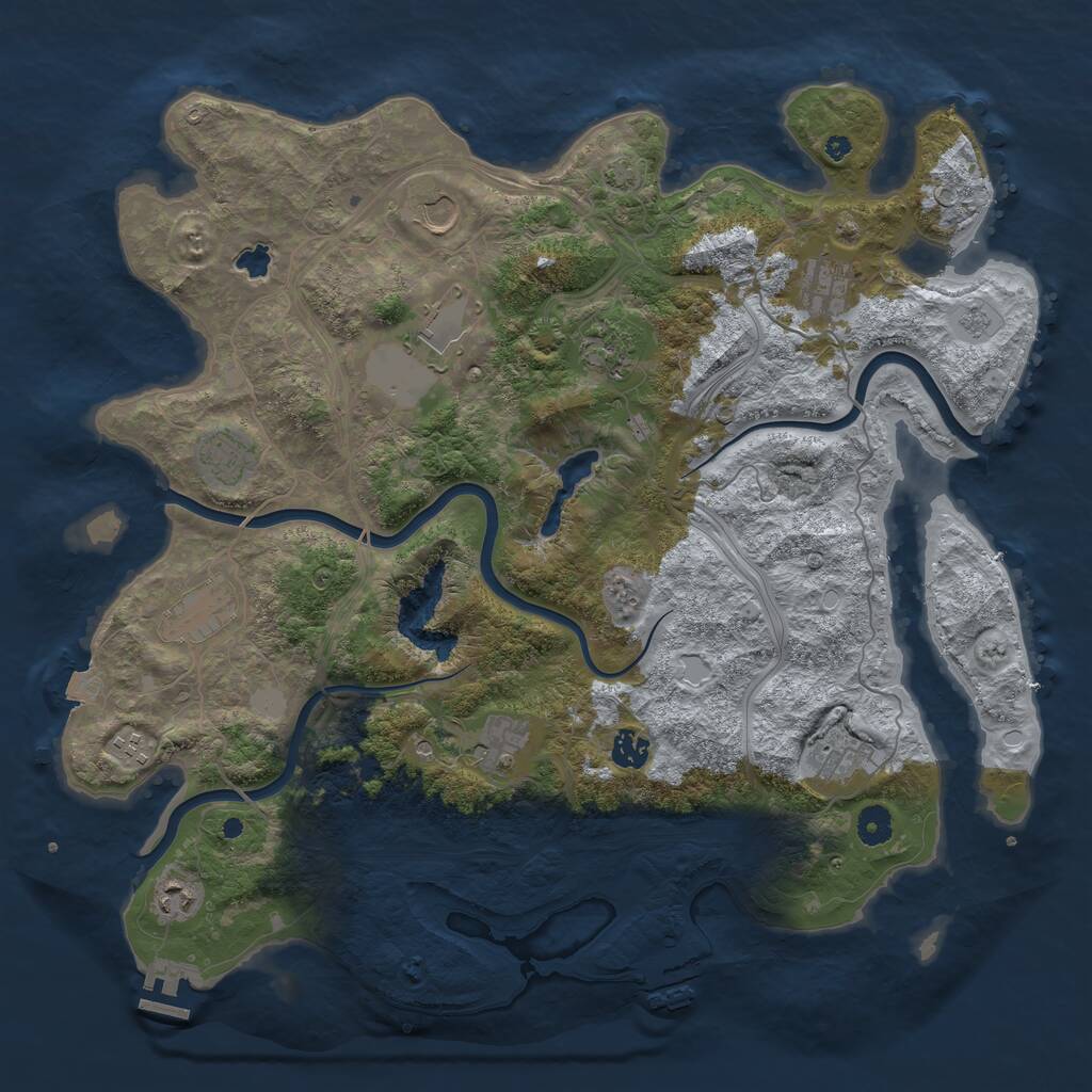 Rust Map: Procedural Map, Size: 4300, Seed: 1167709725, 17 Monuments