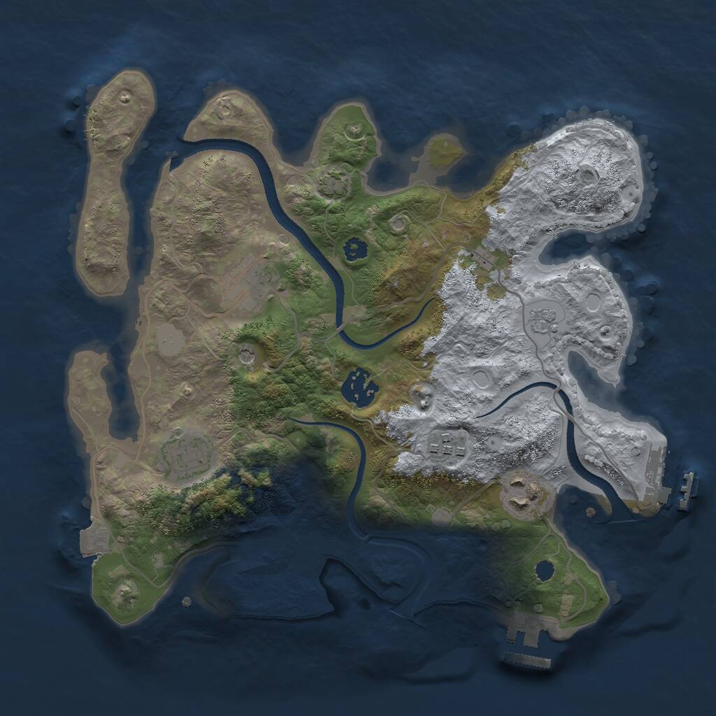 Rust Map: Procedural Map, Size: 3000, Seed: 90570634, 11 Monuments