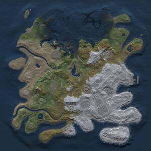 Thumbnail Rust Map: Procedural Map, Size: 4000, Seed: 92782552, 14 Monuments