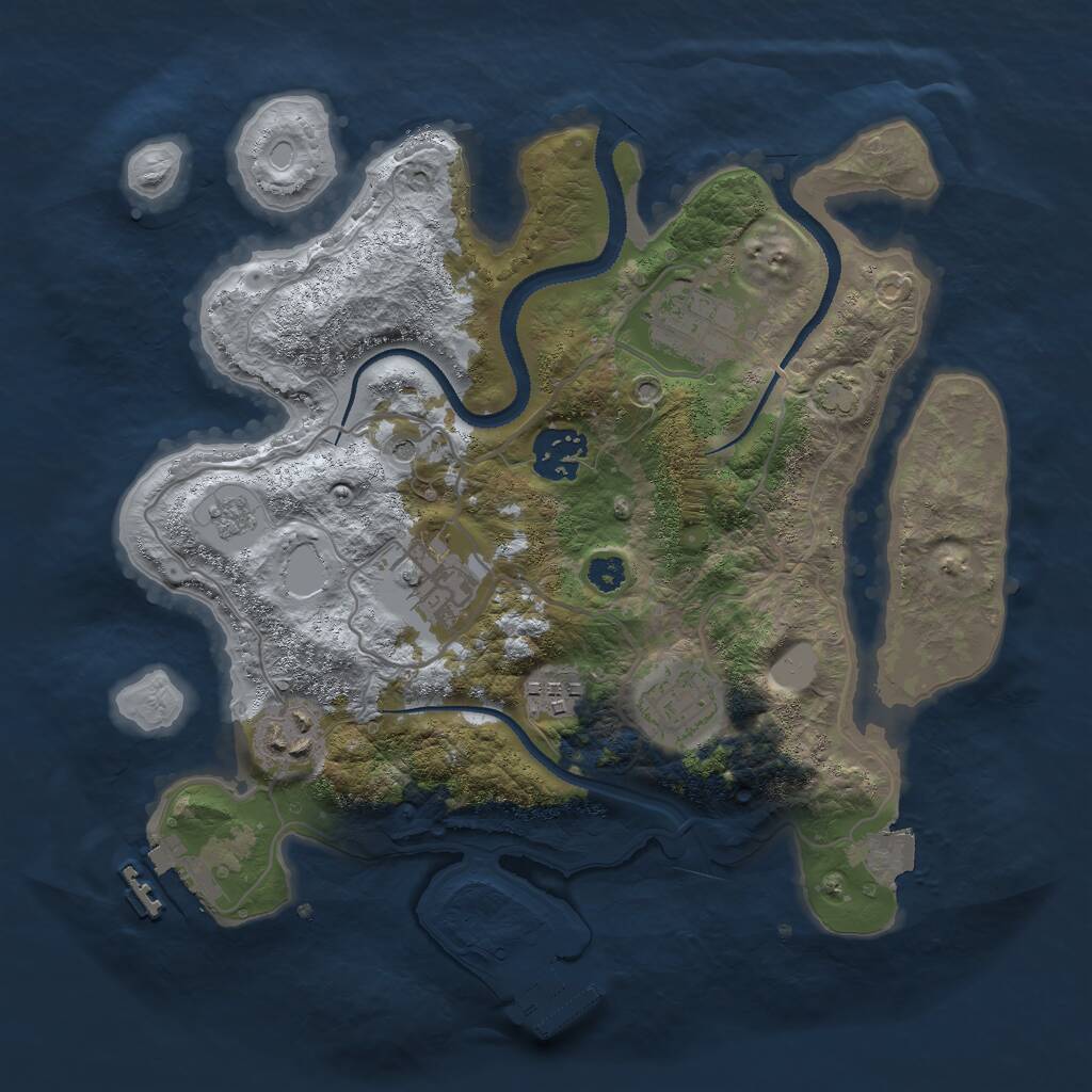 Rust Map: Procedural Map, Size: 3000, Seed: 1347924272, 12 Monuments
