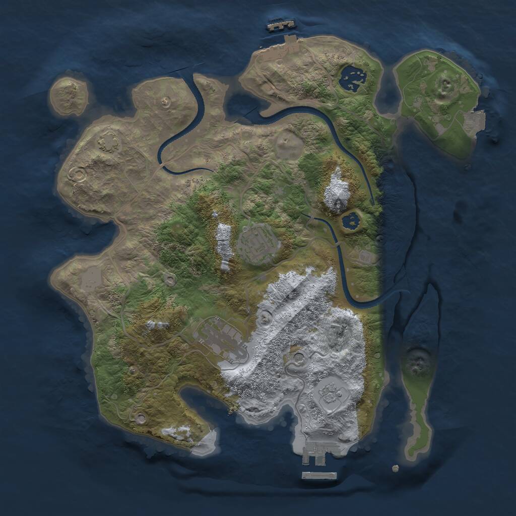 Rust Map: Procedural Map, Size: 3000, Seed: 1883642944, 9 Monuments