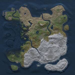 Thumbnail Rust Map: Procedural Map, Size: 4000, Seed: 847362915, 14 Monuments