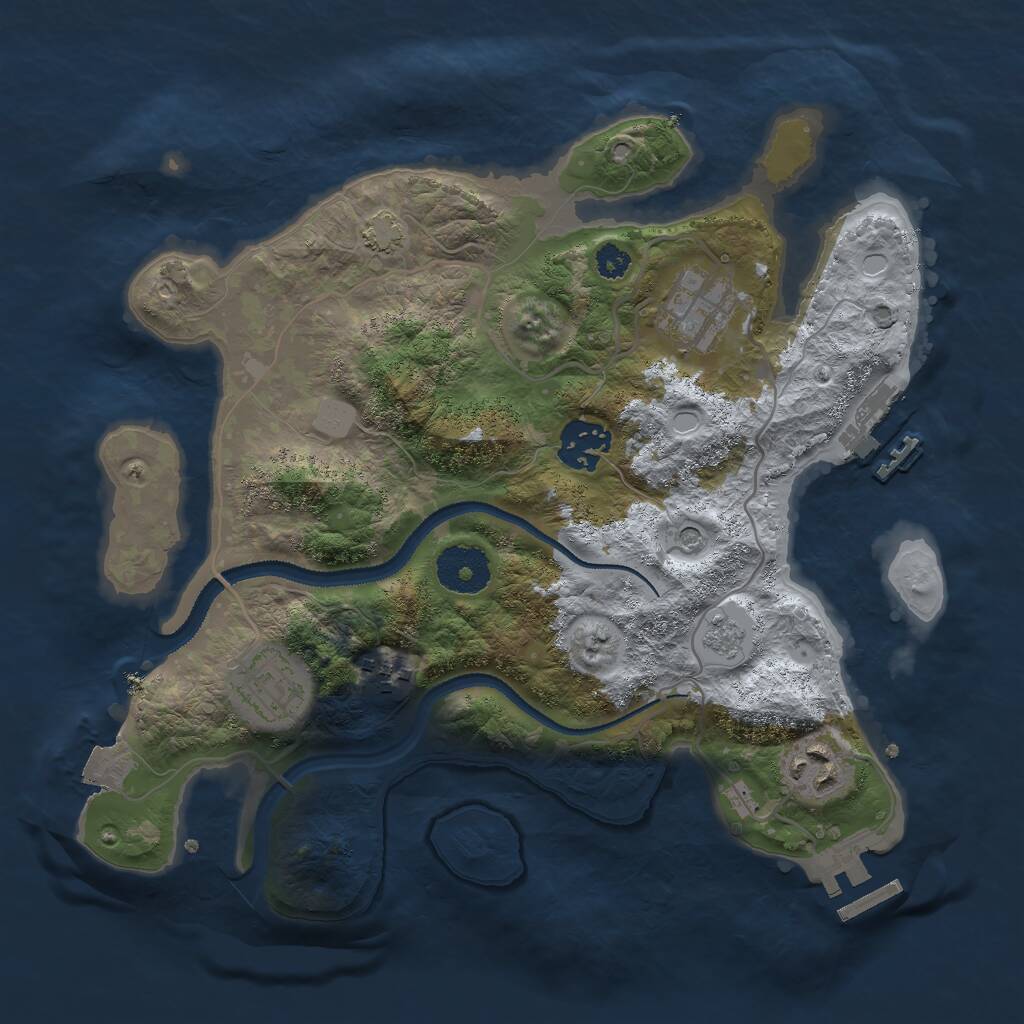 Rust Map: Procedural Map, Size: 3000, Seed: 1588201214, 11 Monuments