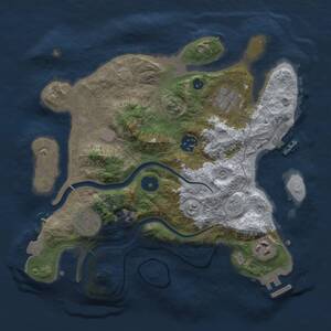Thumbnail Rust Map: Procedural Map, Size: 3000, Seed: 1588201214, 11 Monuments