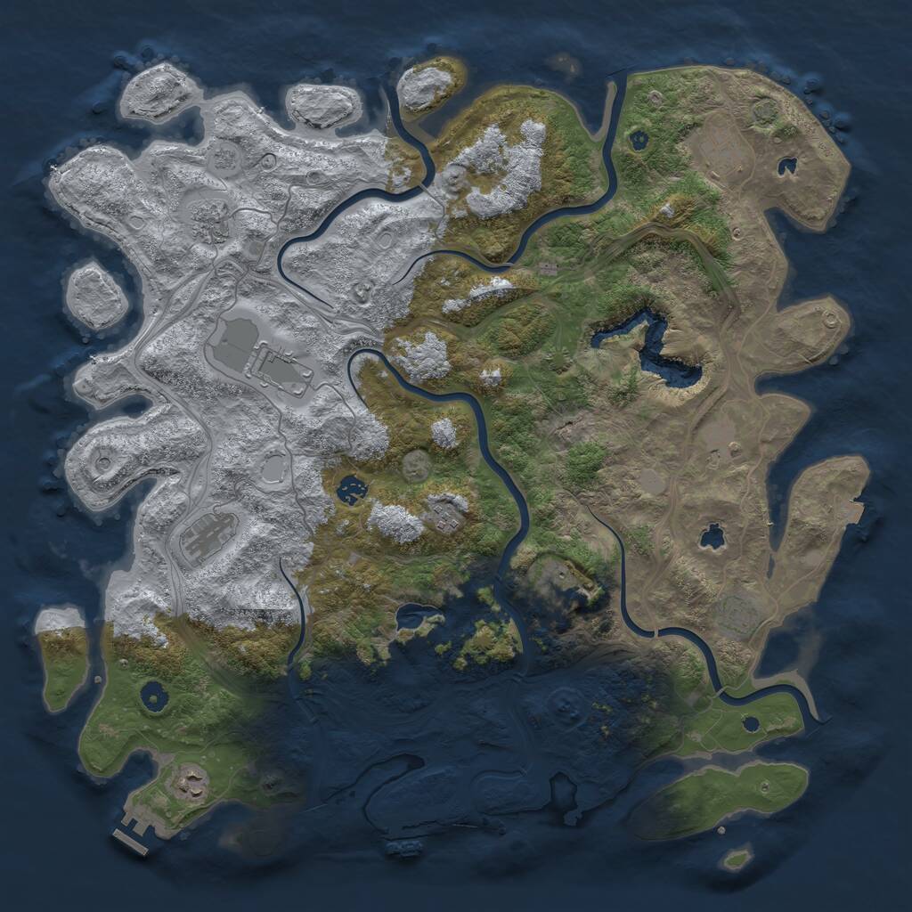 Rust Map: Procedural Map, Size: 4800, Seed: 897388021, 16 Monuments
