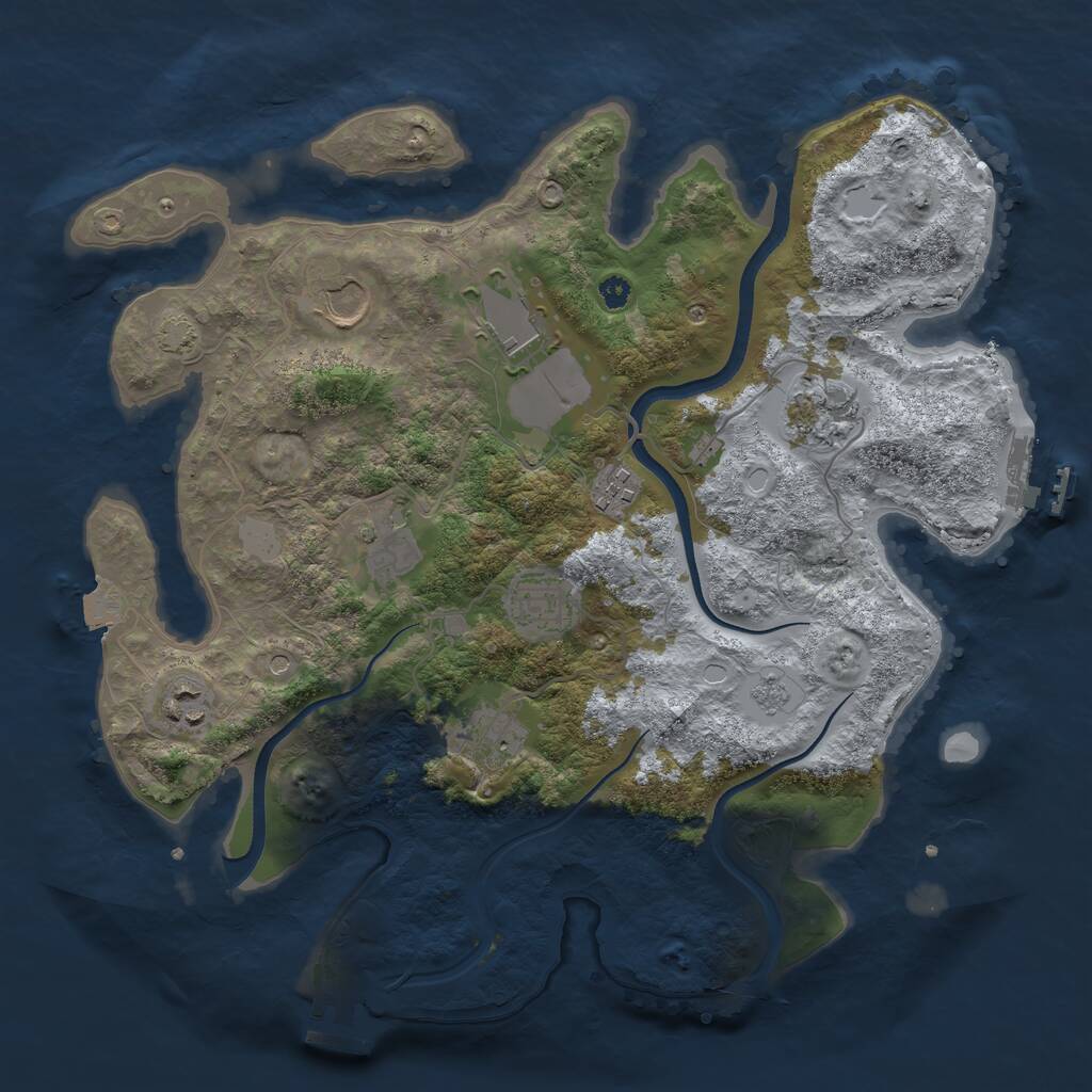 Rust Map: Procedural Map, Size: 3500, Seed: 1925181432, 14 Monuments