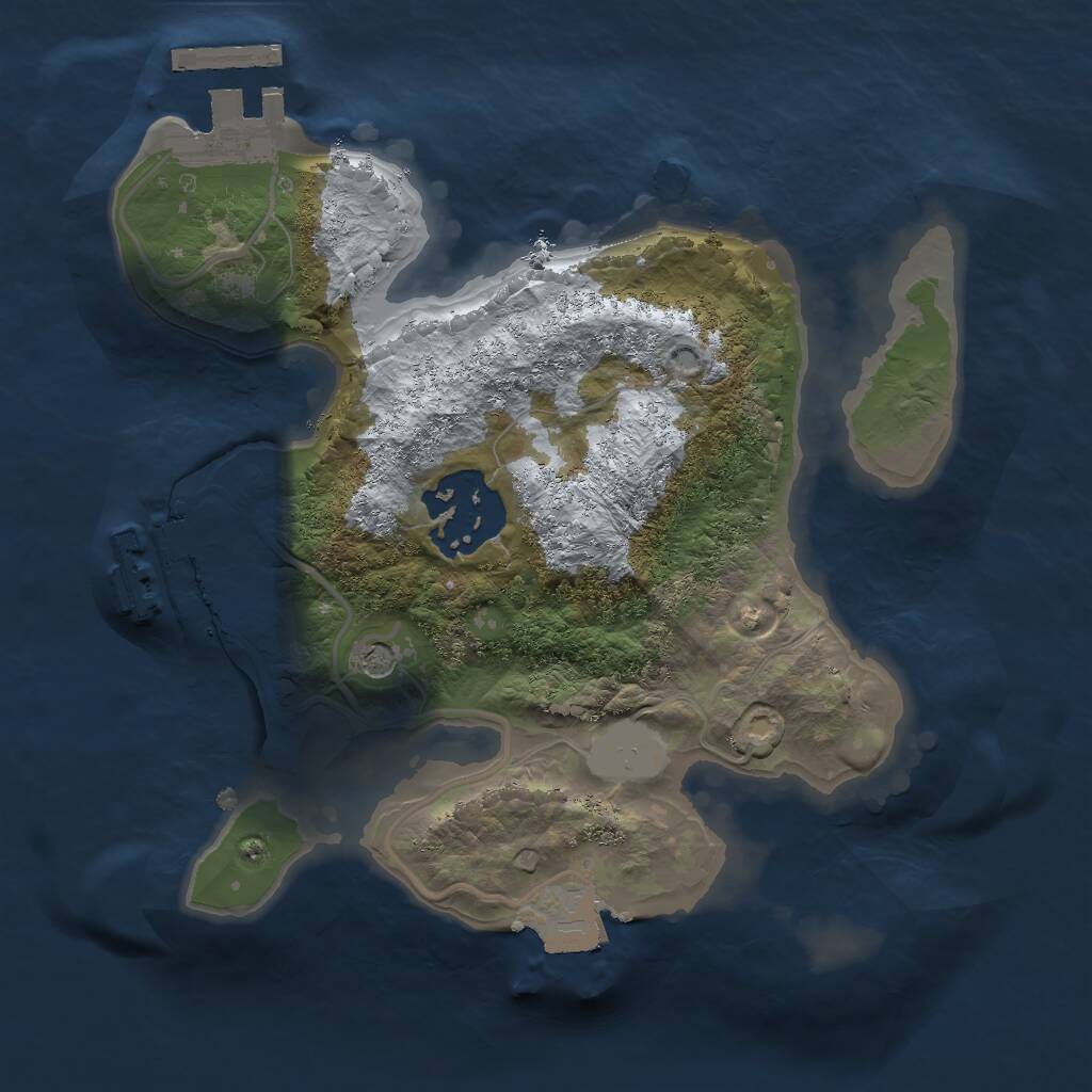 Rust Map: Procedural Map, Size: 2000, Seed: 1697135546, 5 Monuments
