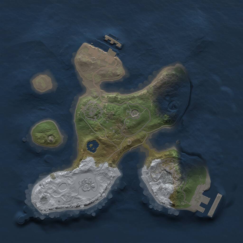 Rust Map: Procedural Map, Size: 2000, Seed: 965917134, 6 Monuments
