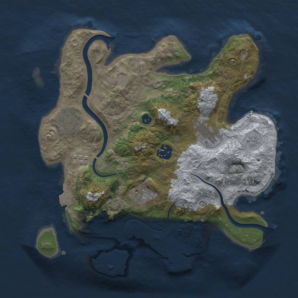 Rust Map: Procedural Map, Size: 3000, Seed: 387018926, 10 Monuments