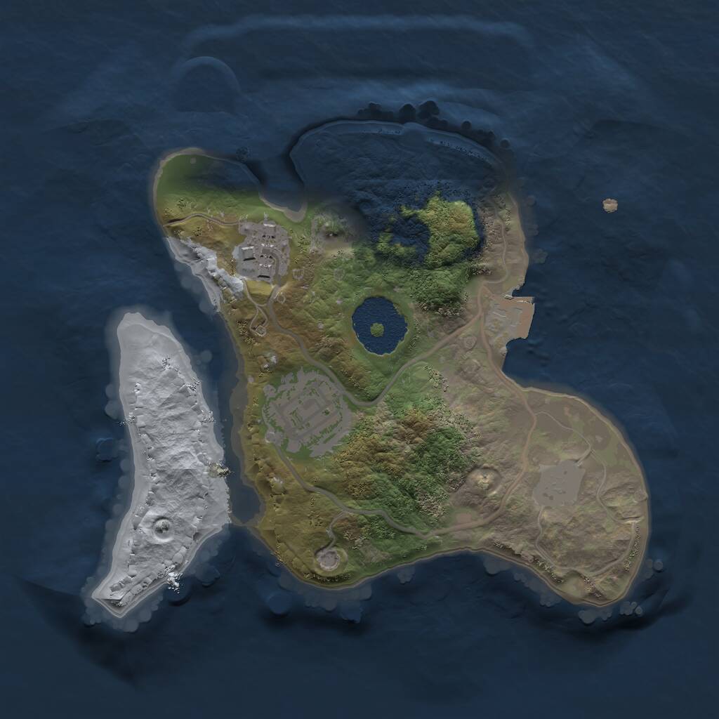 Rust Map: Procedural Map, Size: 2000, Seed: 1766217492, 3 Monuments