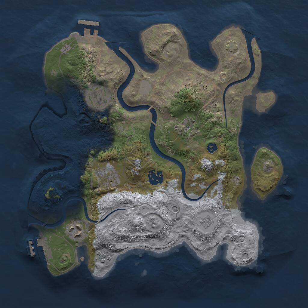 Rust Map: Procedural Map, Size: 3000, Seed: 19137, 12 Monuments