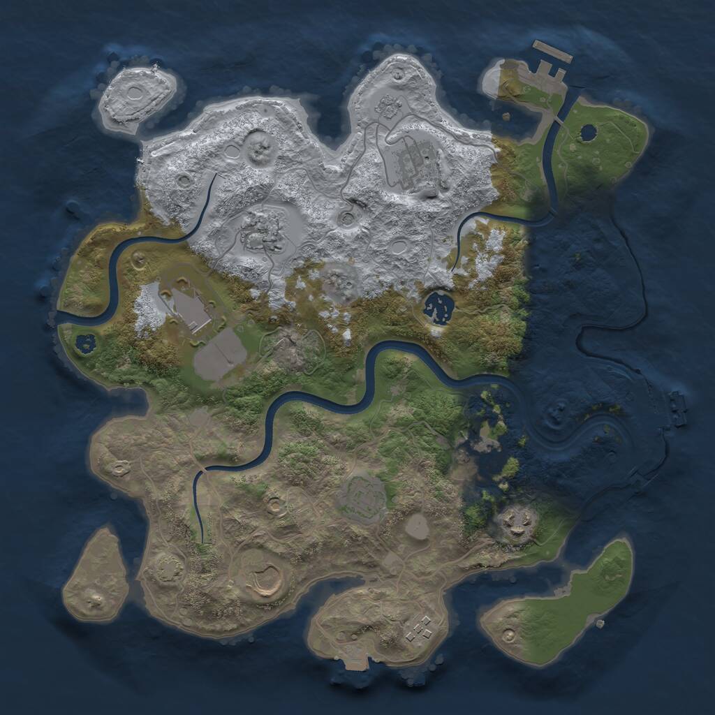 Rust Map: Procedural Map, Size: 3500, Seed: 902145, 15 Monuments