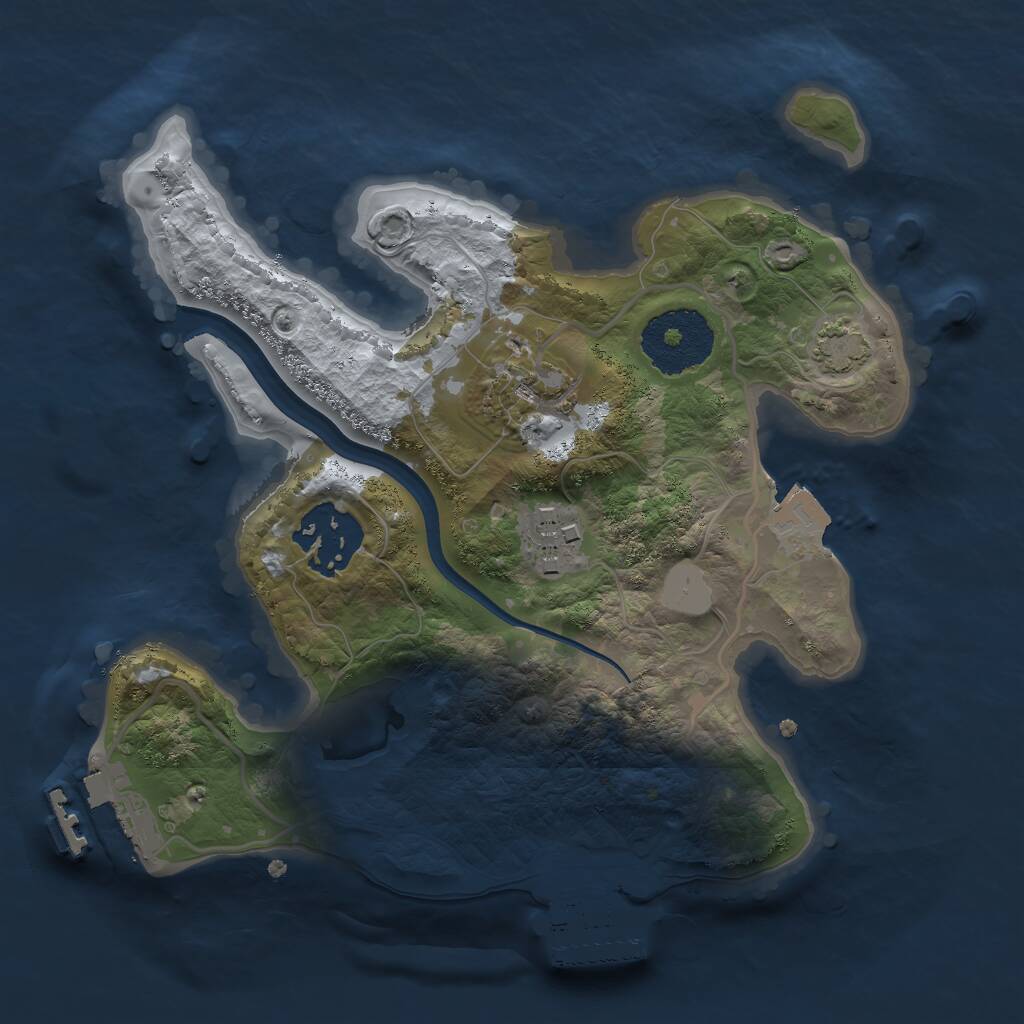 Rust Map: Procedural Map, Size: 2300, Seed: 1229234399, 7 Monuments