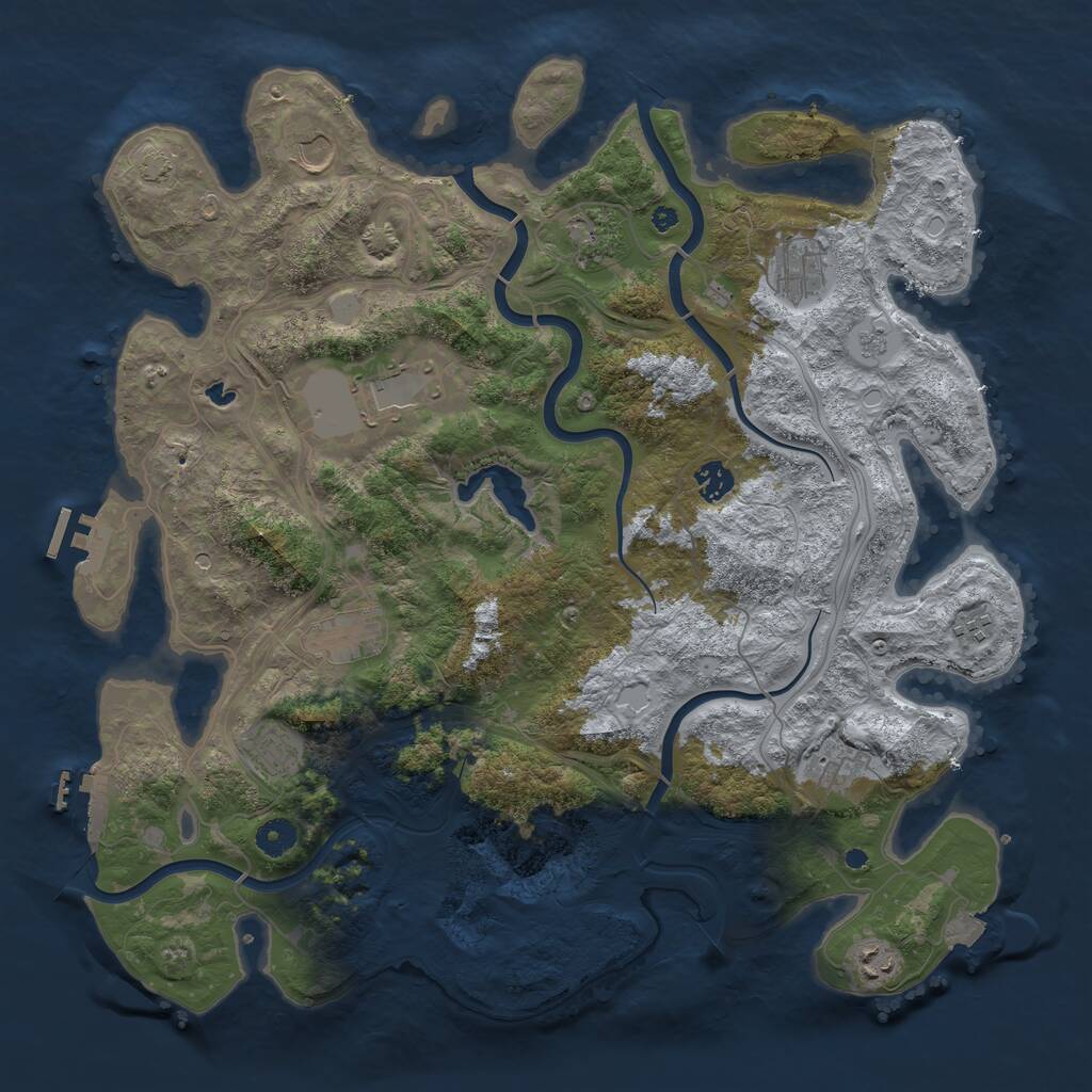 Rust Map: Procedural Map, Size: 4250, Seed: 9371384, 16 Monuments
