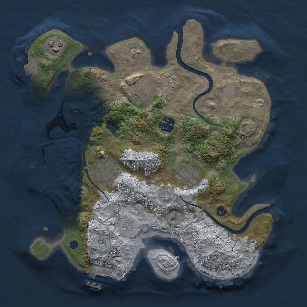Rust Map: Procedural Map, Size: 3000, Seed: 1817835747, 12 Monuments