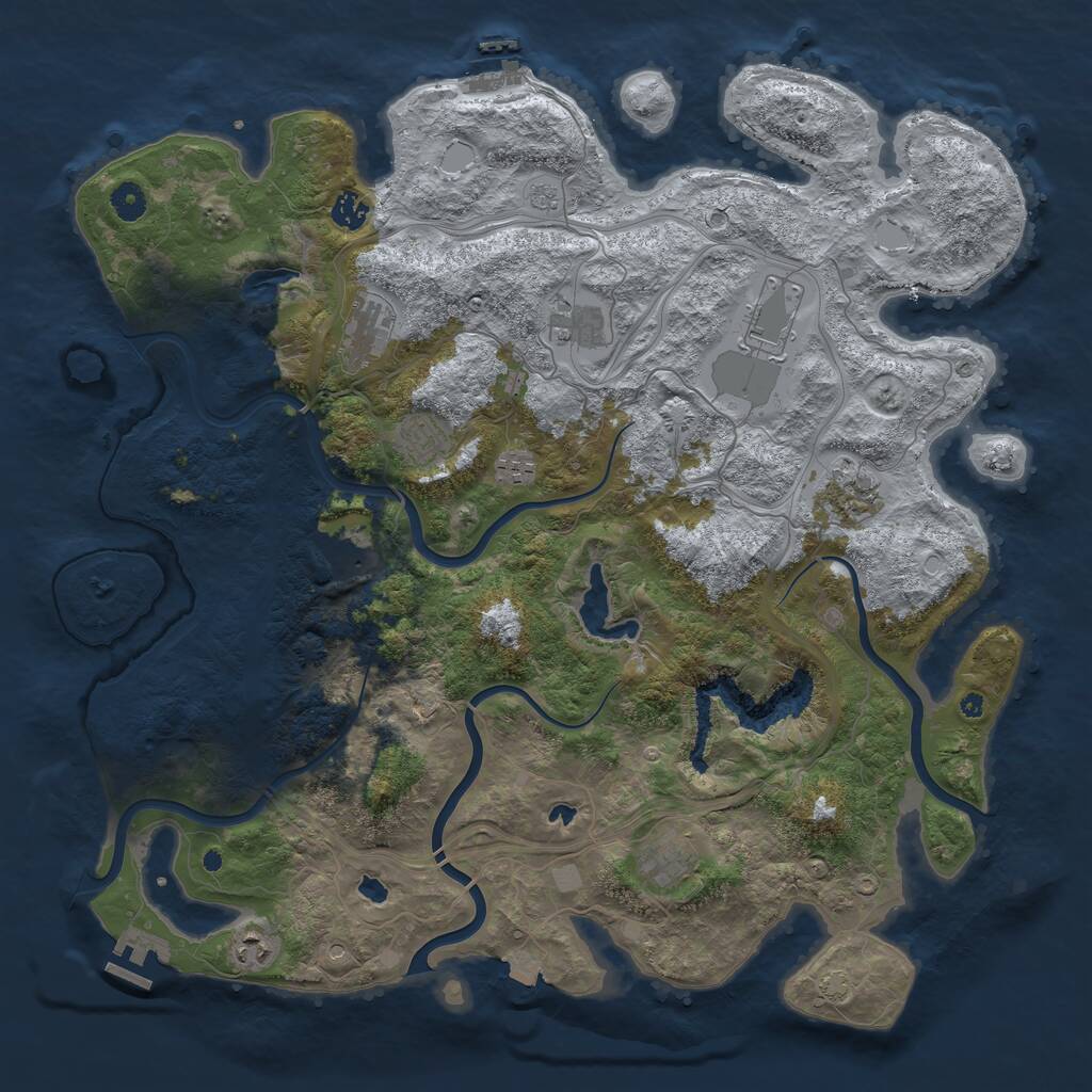 Rust Map: Procedural Map, Size: 4500, Seed: 1275023357, 16 Monuments