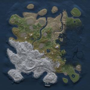 Thumbnail Rust Map: Procedural Map, Size: 3700, Seed: 1339136222, 16 Monuments
