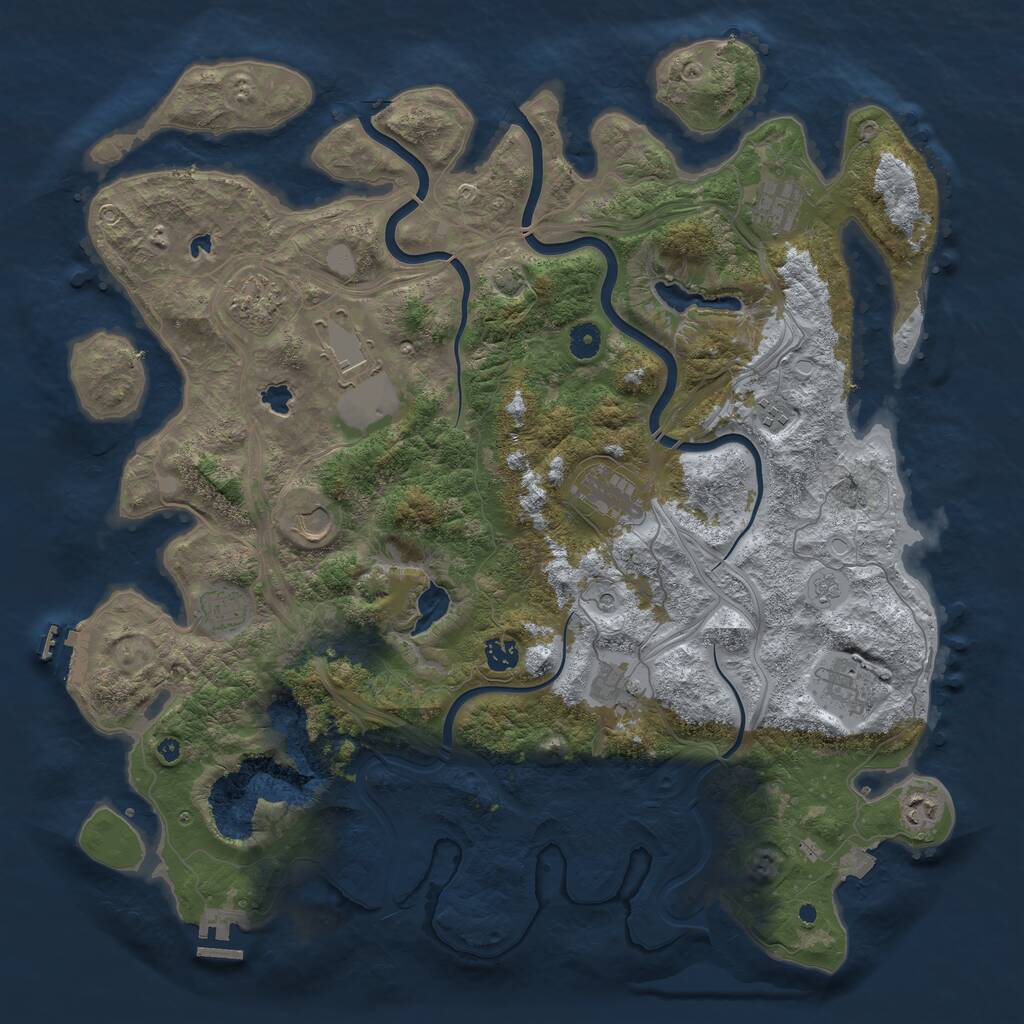 Rust Map: Procedural Map, Size: 4500, Seed: 254091146, 17 Monuments