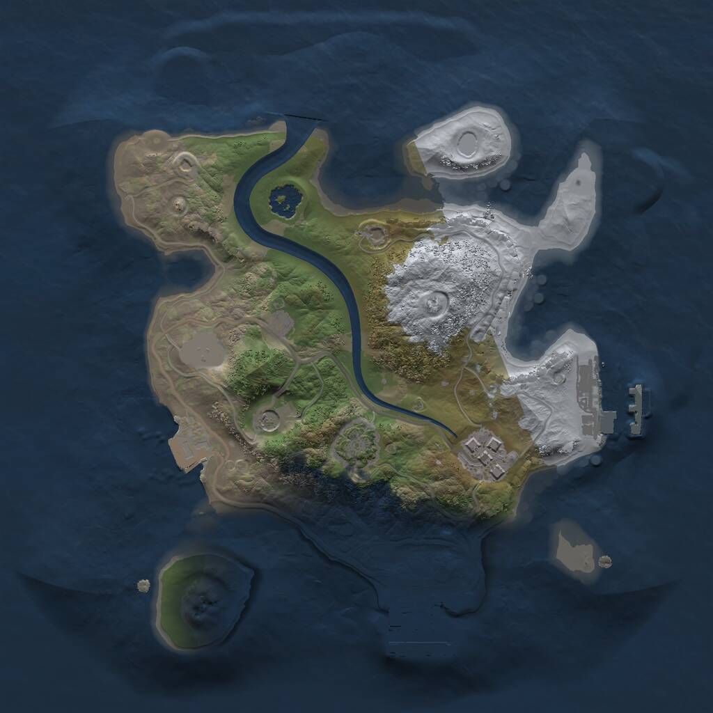 Rust Map: Procedural Map, Size: 2200, Seed: 998987, 6 Monuments