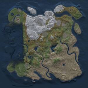 Thumbnail Rust Map: Procedural Map, Size: 4000, Seed: 1876931577, 15 Monuments