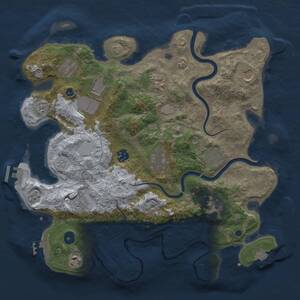 Thumbnail Rust Map: Procedural Map, Size: 3750, Seed: 190144663, 17 Monuments