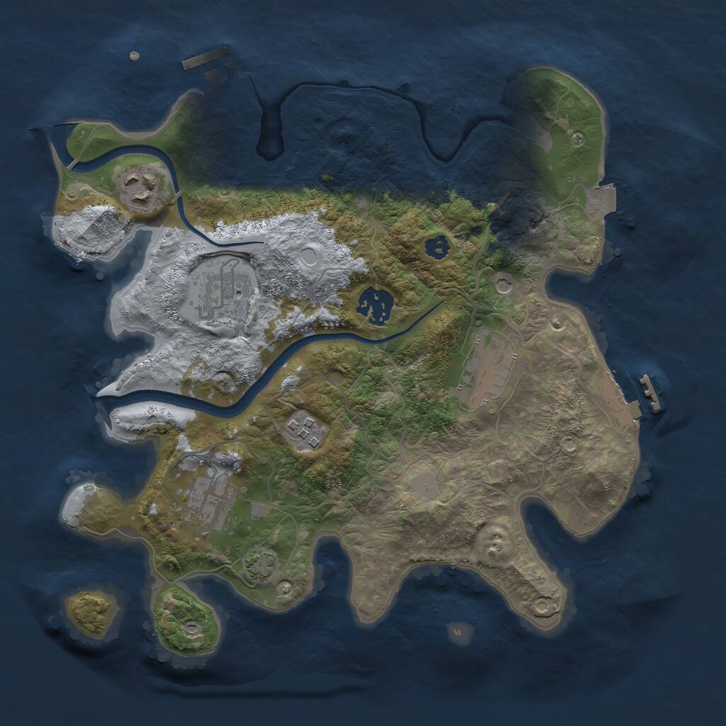 Rust Map: Procedural Map, Size: 3000, Seed: 1906822627, 11 Monuments