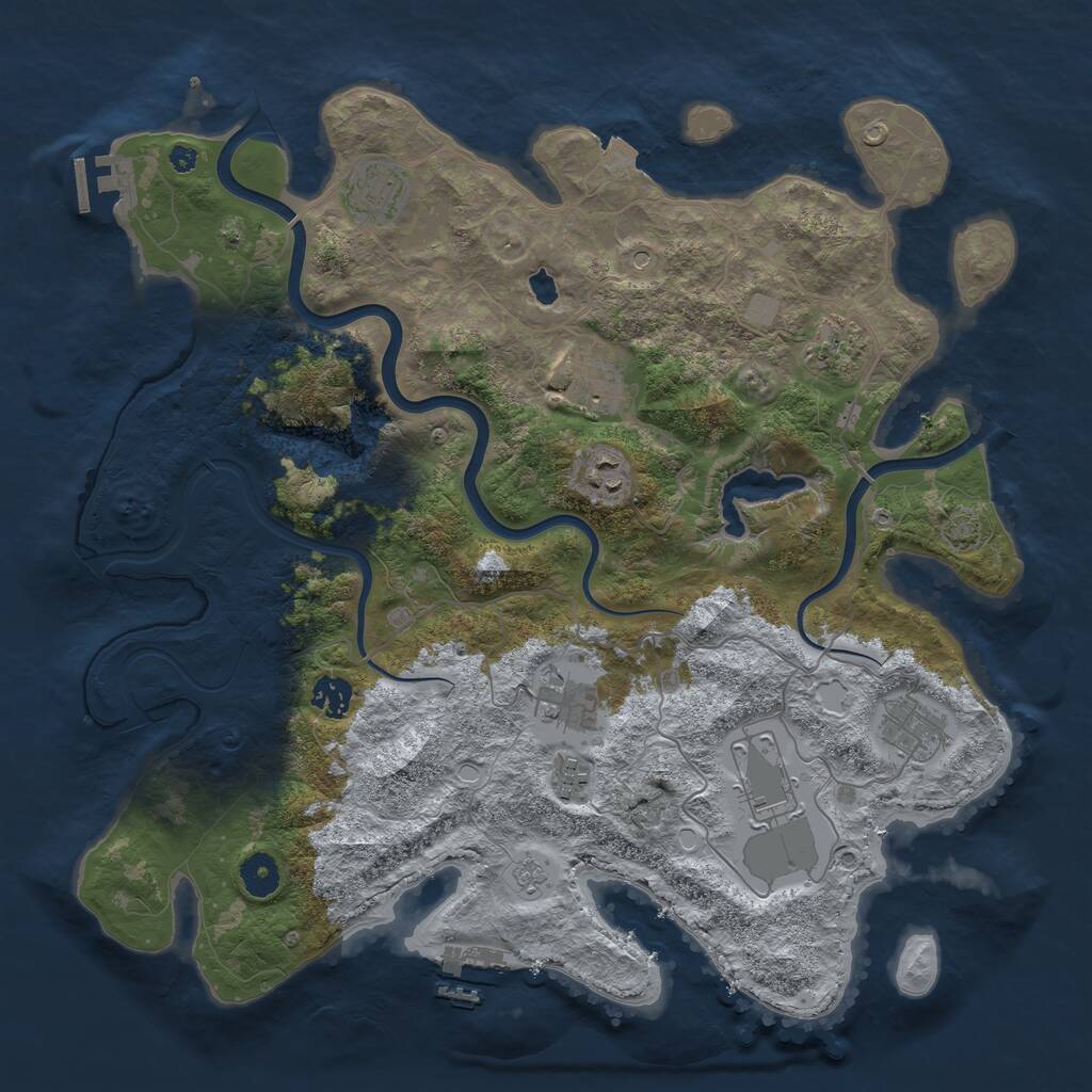 Rust Map: Procedural Map, Size: 4000, Seed: 189135973, 15 Monuments