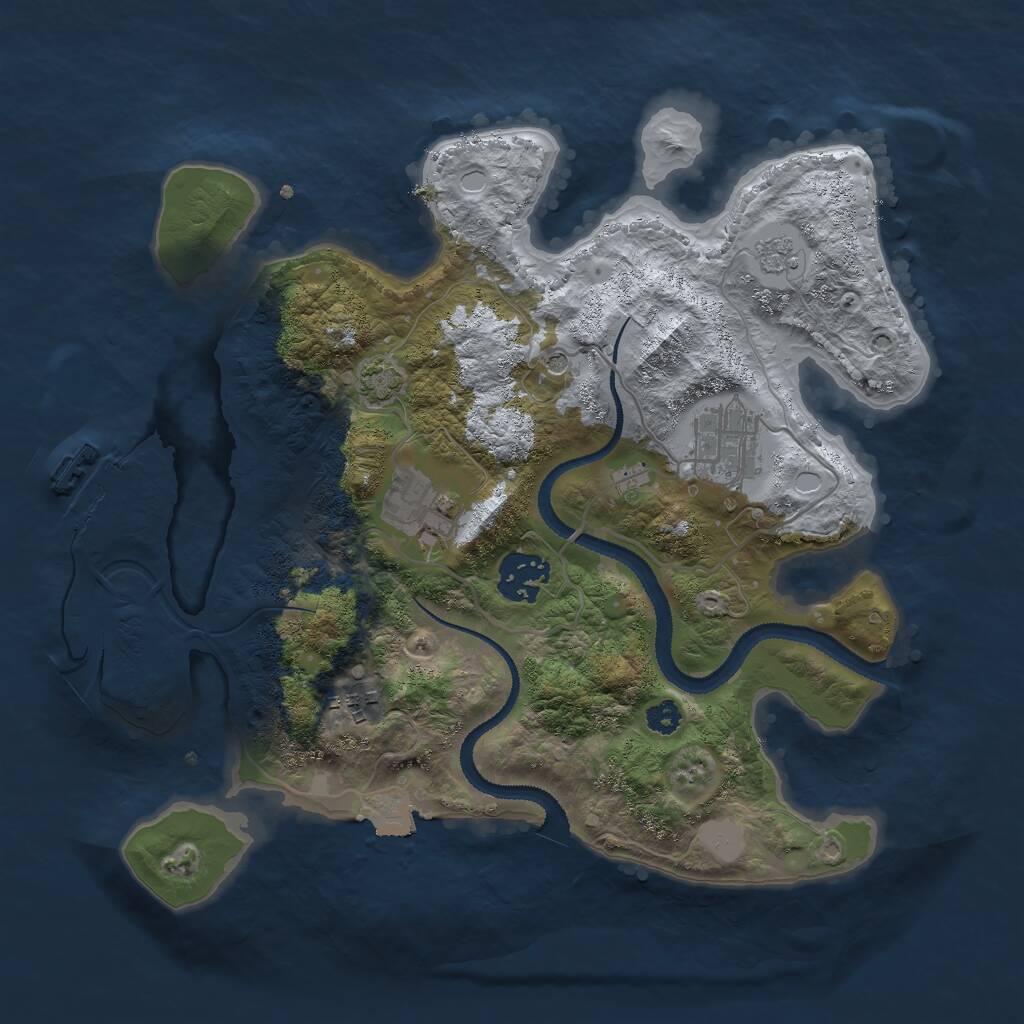 Rust Map: Procedural Map, Size: 3000, Seed: 6795402, 9 Monuments