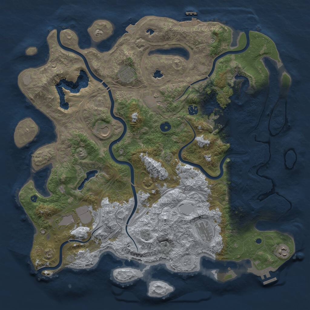 Rust Map: Procedural Map, Size: 4500, Seed: 666114915, 15 Monuments