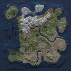Thumbnail Rust Map: Procedural Map, Size: 3300, Seed: 1221159742, 14 Monuments
