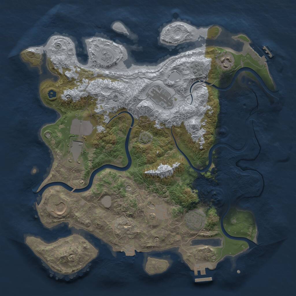 Rust Map: Procedural Map, Size: 3500, Seed: 17522860, 13 Monuments