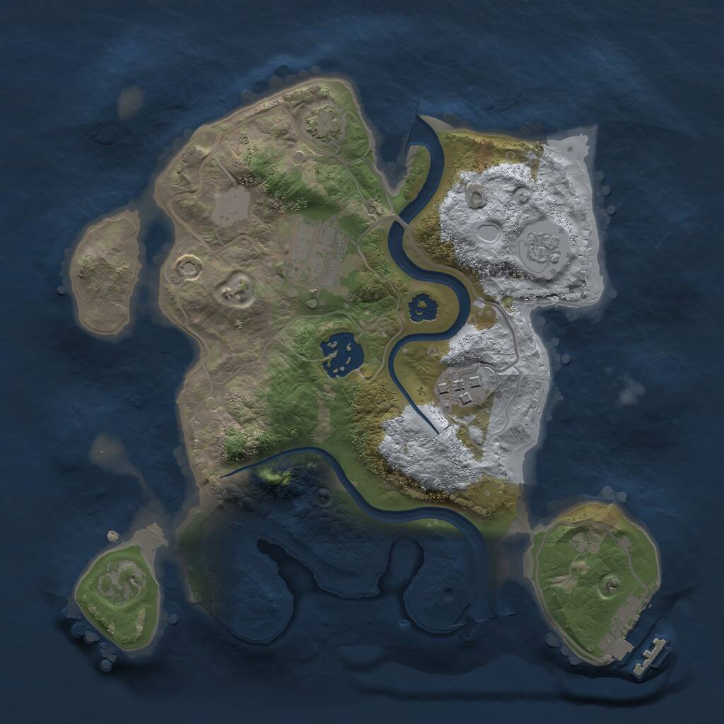 Rust Map: Procedural Map, Size: 2500, Seed: 72938, 7 Monuments