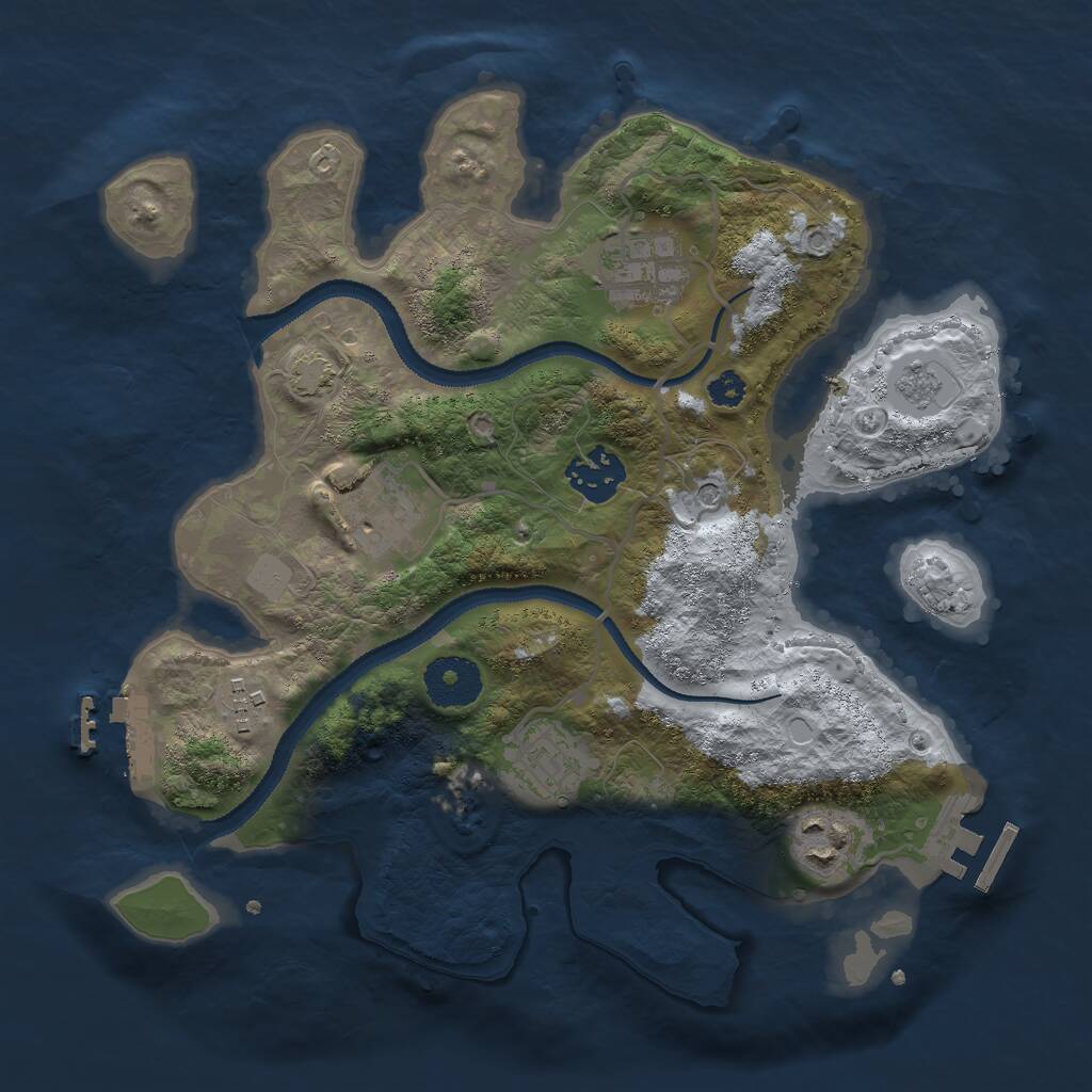 Rust Map: Procedural Map, Size: 3000, Seed: 95120728, 12 Monuments