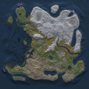 Thumbnail Rust Map: Procedural Map, Size: 3700, Seed: 733345490, 16 Monuments