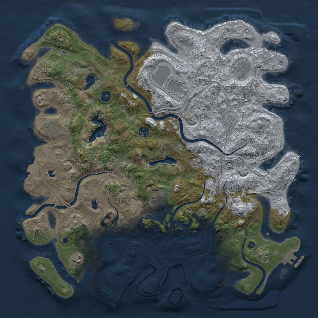 Rust Map: Procedural Map, Size: 4500, Seed: 1539618323, 12 Monuments