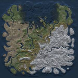 Thumbnail Rust Map: Procedural Map, Size: 6000, Seed: 1937275876, 17 Monuments