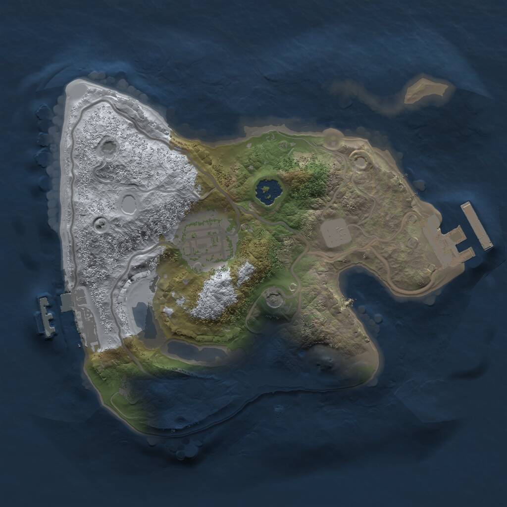 Rust Map: Procedural Map, Size: 2000, Seed: 44563346, 5 Monuments