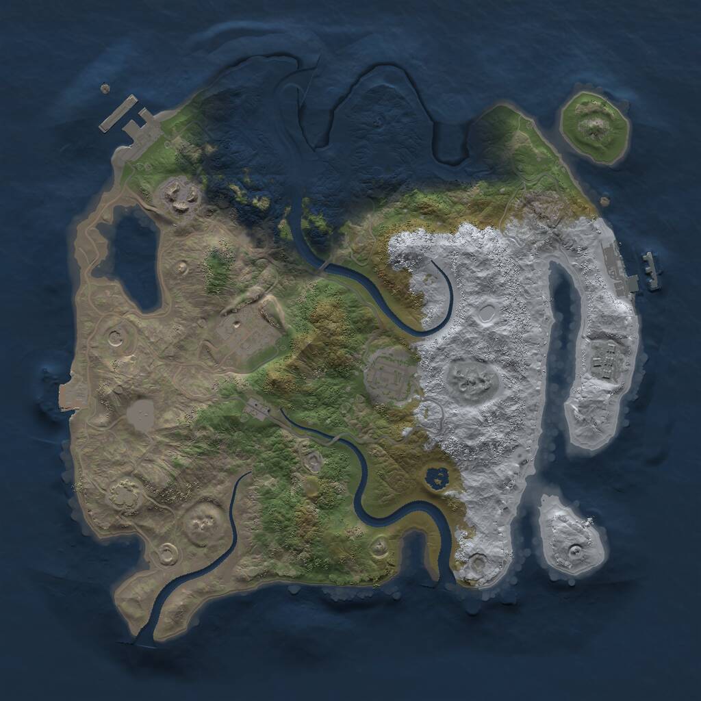 Rust Map: Procedural Map, Size: 3000, Seed: 507795332, 9 Monuments