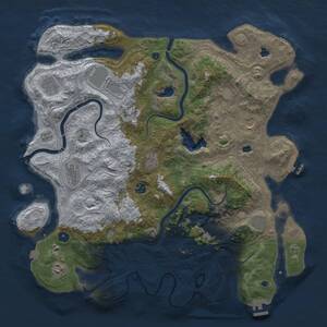 Thumbnail Rust Map: Procedural Map, Size: 4500, Seed: 1702380130, 17 Monuments