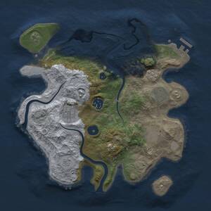 Thumbnail Rust Map: Procedural Map, Size: 3000, Seed: 1731594121, 9 Monuments