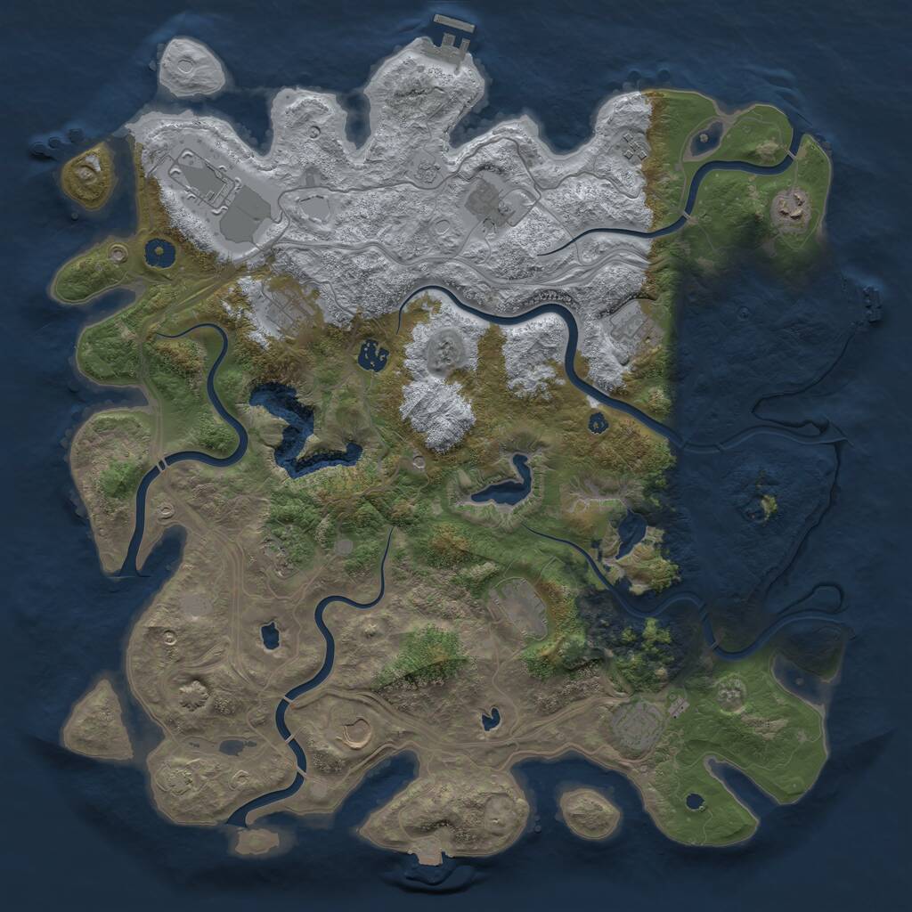 Rust Map: Procedural Map, Size: 4500, Seed: 978832652, 17 Monuments