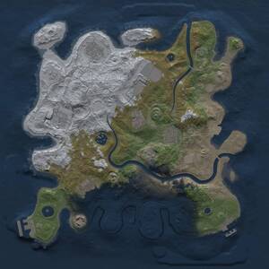 Thumbnail Rust Map: Procedural Map, Size: 3500, Seed: 266072318, 15 Monuments