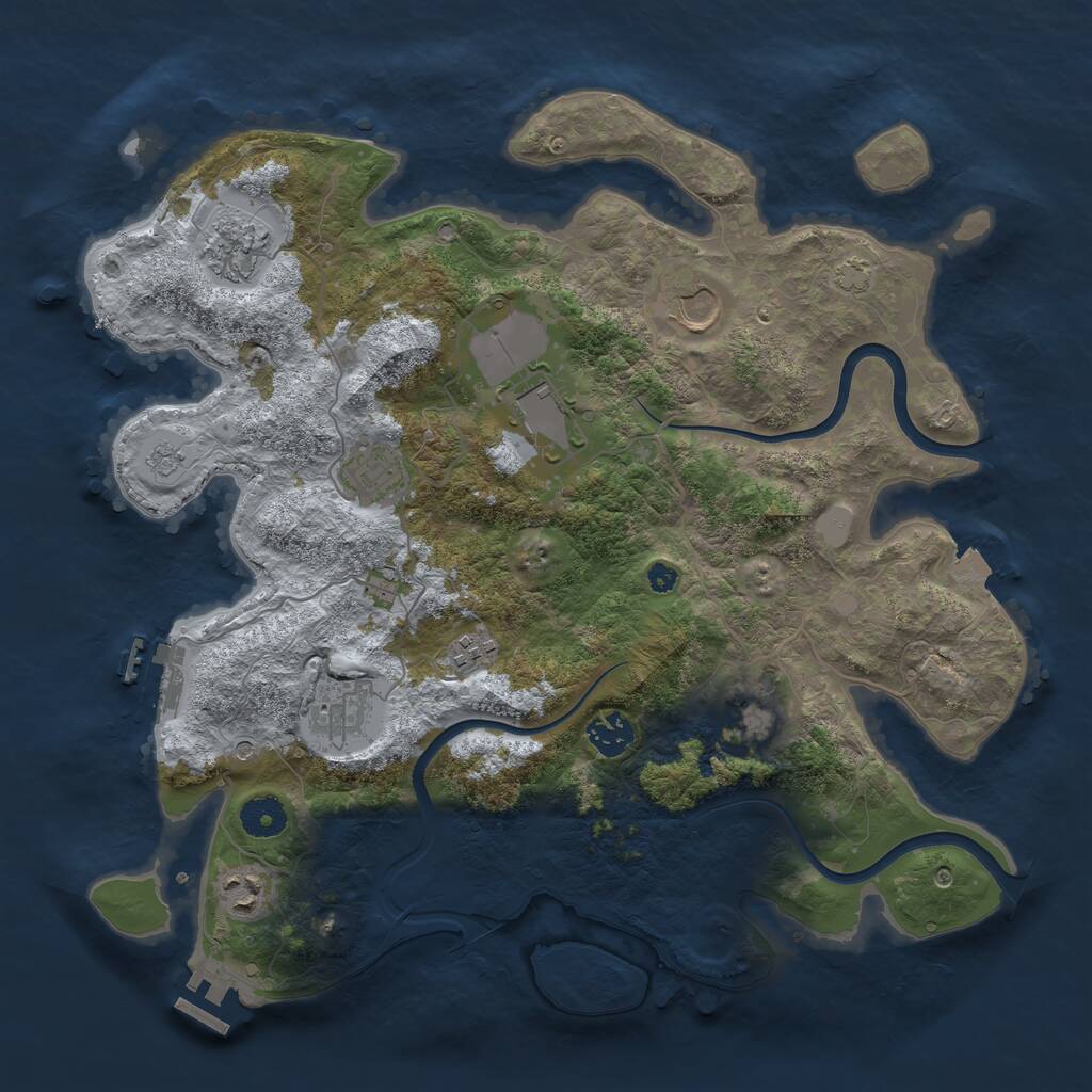 Rust Map: Procedural Map, Size: 3750, Seed: 671085820, 15 Monuments